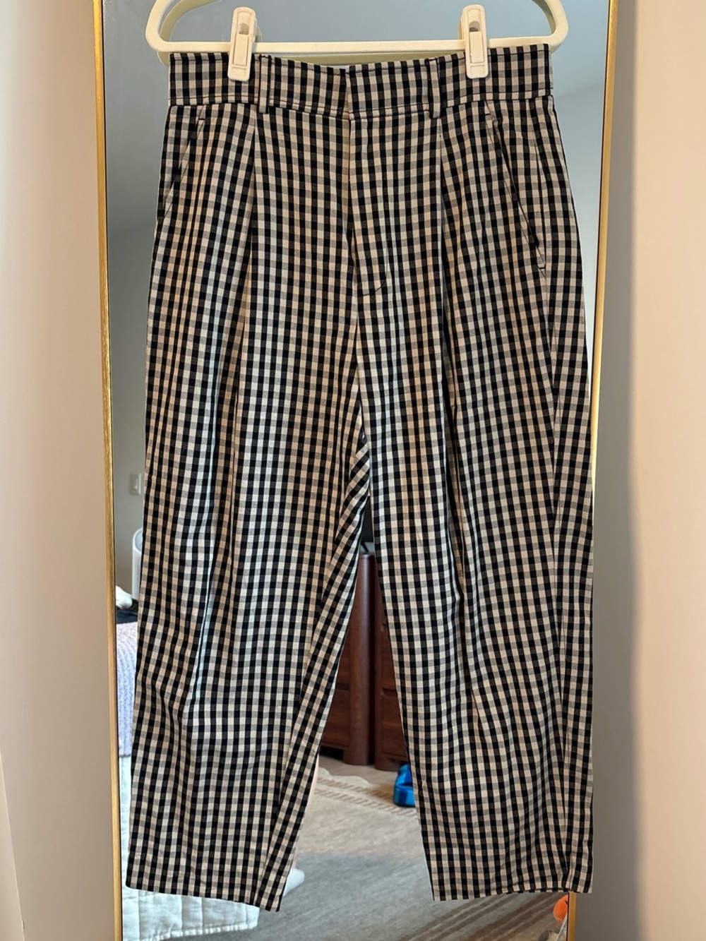 Everlane HEMMED Pleated Houndstooth Trousers